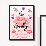 Kiss The Miss Goodbye Frame Personalised Print Bride To Be Gift