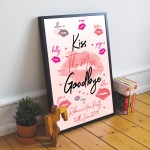 Kiss The Miss Goodbye Frame Personalised Print Bride To Be Gift