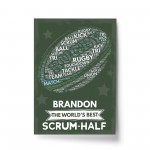 Personalised Rugby Player Gift Ball Wall Print Birthday Gifts