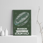 Personalised Rugby Player Gift Ball Wall Print Birthday Gifts