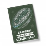 Personalised Rugby Player Gift Ball Wall Print Birthday Gifts