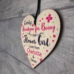 Personalised Thank You Gifts For Flower Girl Wooden Heart Plaque