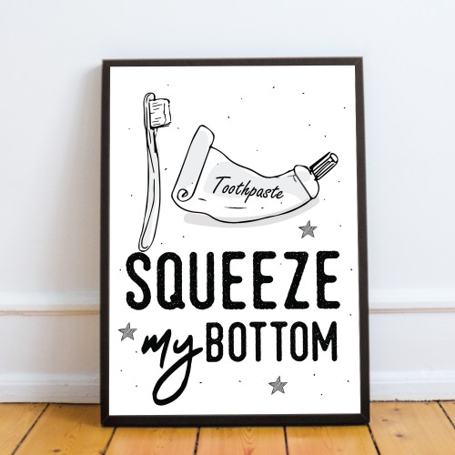 Funny Wall Sign For Bathroom Loo Toilet Bathroom Print Framed