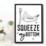 Funny Wall Sign For Bathroom Loo Toilet Bathroom Print Framed