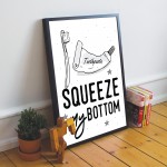 Funny Wall Sign For Bathroom Loo Toilet Bathroom Print Framed