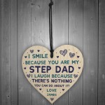 Step Dad Gifts Personalised Wood Heart Fathers Day Birthday Gift