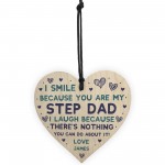 Step Dad Gifts Personalised Wood Heart Fathers Day Birthday Gift