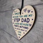 Step Dad Gifts Personalised Wood Heart Fathers Day Birthday Gift