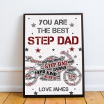 PERSONALISED Step Dad Gift Motorbike Biker Bike Print Framed