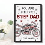 PERSONALISED Step Dad Gift Motorbike Biker Bike Print Framed