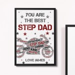 PERSONALISED Step Dad Gift Motorbike Biker Bike Print Framed