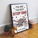 PERSONALISED Step Dad Gift Motorbike Biker Bike Print Framed