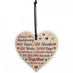 Anniversary Wooden Heart To Celebrate 10th Wedding Anniversary