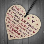 Anniversary Wooden Heart To Celebrate 17th Wedding Anniversary