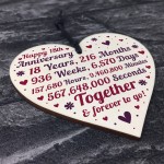 Anniversary Wooden Heart To Celebrate 18th Wedding Anniversary