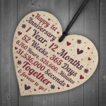 Anniversary Wooden Heart To Celebrate 1st Wedding Anniversary