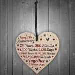 Anniversary Wooden Heart To Celebrate 25th Wedding Anniversary