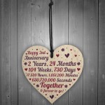 Anniversary Wooden Heart To Celebrate 2nd Wedding Anniversary