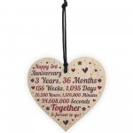 Anniversary Wooden Heart To Celebrate 3rd Wedding Anniversary