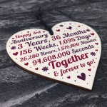 Anniversary Wooden Heart To Celebrate 3rd Wedding Anniversary