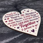 Anniversary Wooden Heart To Celebrate 8th Wedding Anniversary