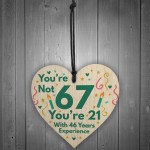 Funny Birthday Gifts Novelty 67th Birthday Gift Wood Heart Card