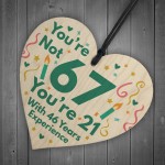 Funny Birthday Gifts Novelty 67th Birthday Gift Wood Heart Card