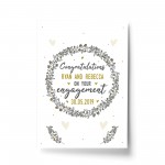 Congratulations Engagement Gift For Couple Print Personalised