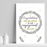 Congratulations Engagement Gift For Couple Print Personalised