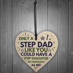 Step DAD Birthday Gifts Funny Wood Heart Gift From Step Daughter