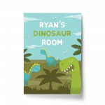 Personalised Boys Bedroom Sign Dinosaur Print Nursery Decor Boy 