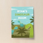 Personalised Boys Bedroom Sign Dinosaur Print Nursery Decor Boy 