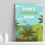 Personalised Boys Bedroom Sign Dinosaur Print Nursery Decor Boy 