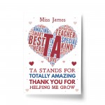 Personalised Teaching Assistant Gift Word Art Leaving School