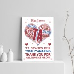 Personalised Teaching Assistant Gift Word Art Leaving School