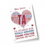 Personalised Teaching Assistant Gift Word Art Leaving School