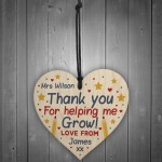 Personalised Thank You Teacher And Assistant Gift Wood Heart