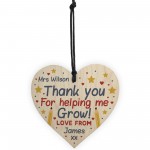 Personalised Thank You Teacher And Assistant Gift Wood Heart