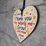 Personalised Thank You Teacher And Assistant Gift Wood Heart