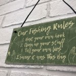 Funny Fishing Gift Fishing Rules Sign Garden Shed Man Cave Sign