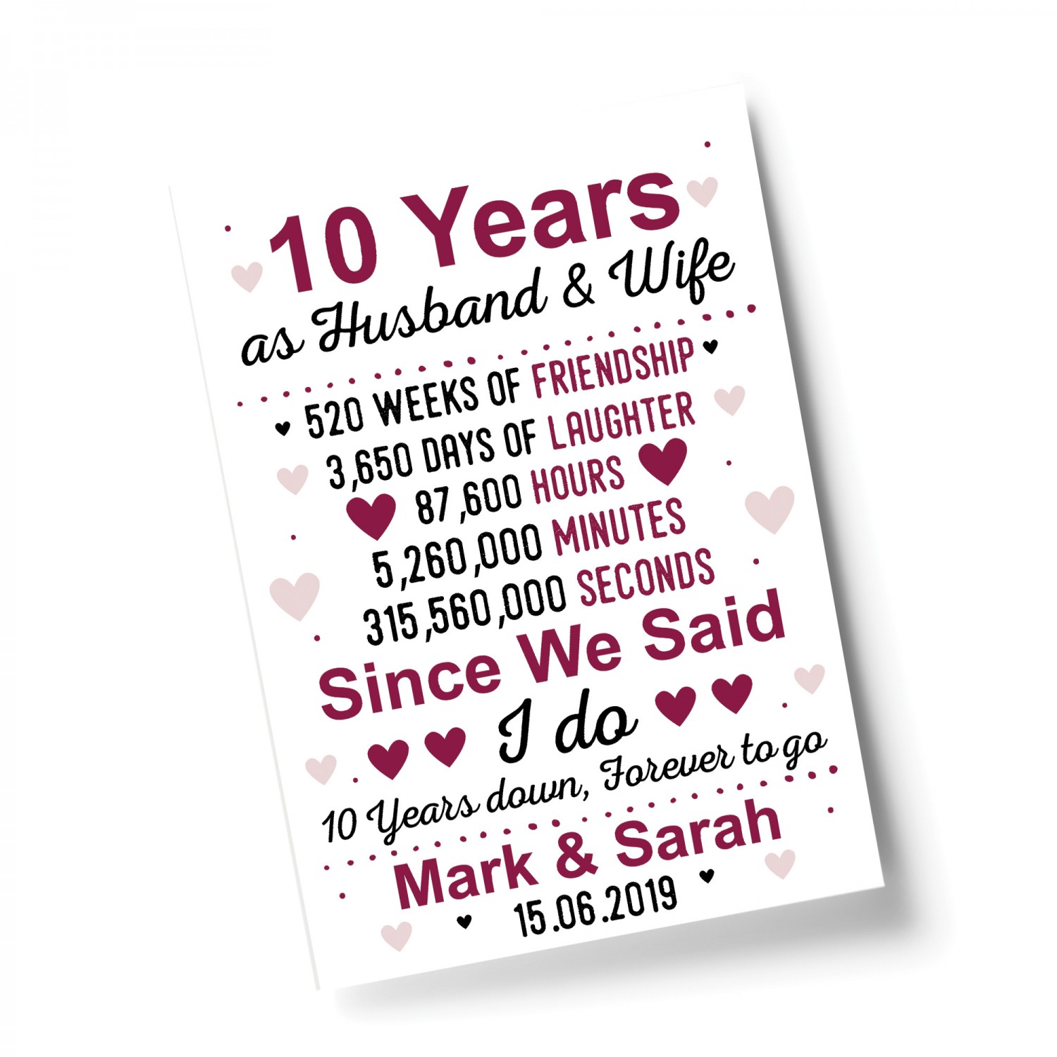 10th wedding anniversary for wife