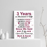 3rd Wedding Anniversary Gift Husband Wife Personalised Gift