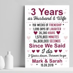 3rd Wedding Anniversary Gift Husband Wife Personalised Gift