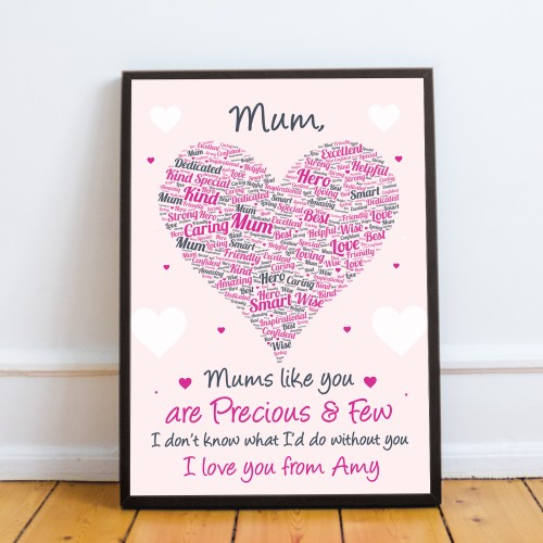 Mum Gift Poem Word Art Framed Print Birthday Mothers Day Gift