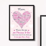 Mum Gift Poem Word Art Framed Print Birthday Mothers Day Gift