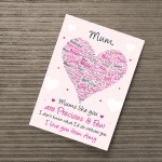 Mum Gift Poem Word Art Print Birthday Mothers Day Gift