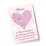 Mum Gift Poem Word Art Print Birthday Mothers Day Gift