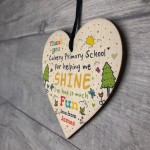 Personalised Thank You Teacher Gift Wood Heart TA Assistant 