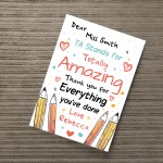 Personalised Thank You Gift For Teaching Assistant Print Leaving