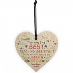 Personalised Teaching Assistant Gift Handmade Wood Heart TA Gift